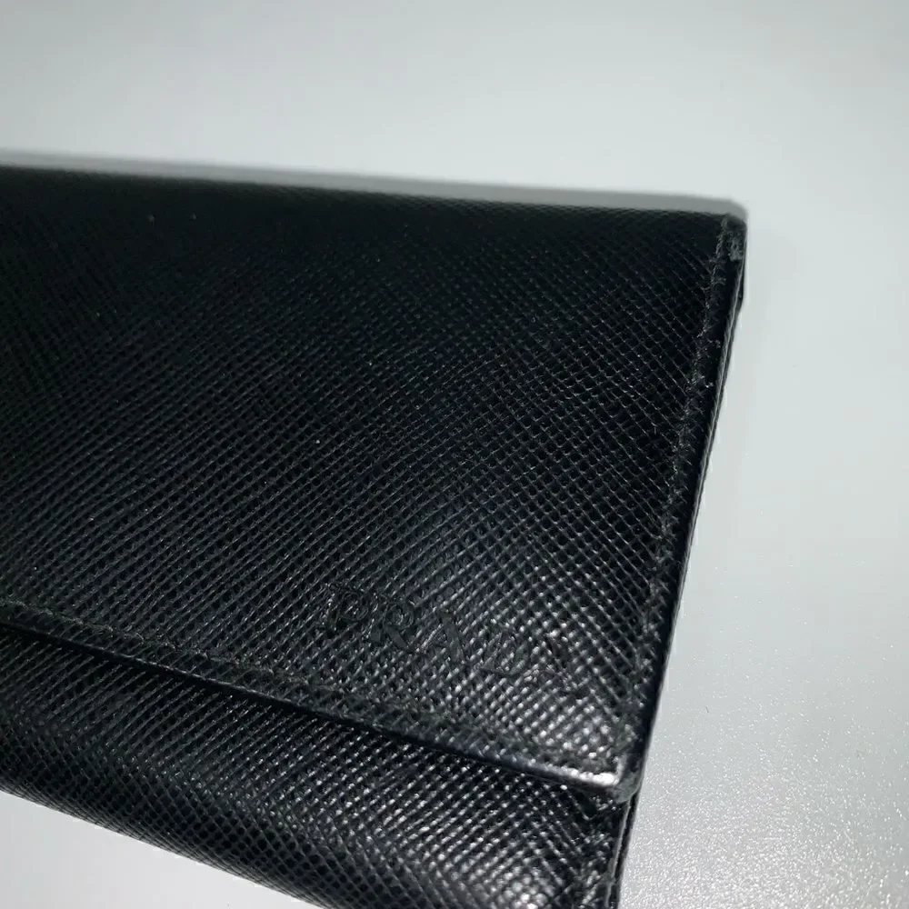 Authentic Prada Saffiano Leather 6 Key Wallet Black